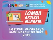 Lomba Artikel Menarik Festival Wirakarya Kampung Kelir Pramuka 2019