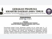 Pengumuman Pemenang Lomba Gelar Pionering 500 Tongkat Kwarda Jatim